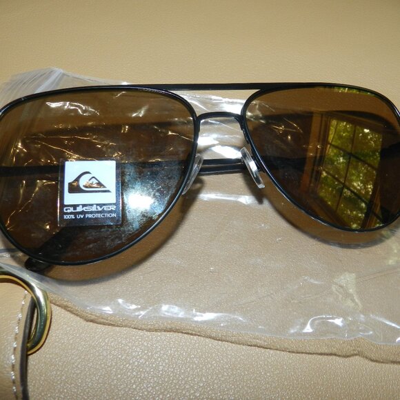 QUIKSILVER Aviator🕶Sunglasses Sun Amber Lens Aviator QS4000OP 009🆕📦⌚🏃💨⚡🚚 - Picture 3 of 15